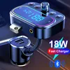 PD18W Fast Charger Bluetooth 5.0 Car Mp3 Музыкалист FM Modulator Aux Audio Receiver Беспроводная ручная помощь Pendiver Music Playing