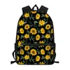 School Bags Sunflower Printing For Girls Backpacks Large Capacity Book Rucksacks Travel Beg Mochila Escolar