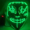 Narbenmuster El Luminous Maske für Männer Frauen Multikolen LED -Masken Halloween Holiday Party Dekoration Horror Requisiten 20y D3