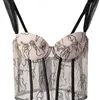 DEAT spalline sexy in pizzo stampato in rete con cerniere reggiseno senza schienale Abiti primaverili ed estivi moda WP17512L 220316