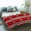 Mantas Navidad copos de nieve fondo rojo manta para camas microfibra franela cálido sofá ropa de cama colcha regalos