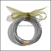 Bangle Bracelets Jewelry Flatfoosie 5 pcs/set bowknot mticolor beads blitter blitter set 2022 all weather stack sile plas dhfjl