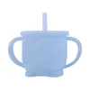 200ml 아기 먹이 컵 Drinkware 실리콘 Sippy 컵 실리콘 Sippy Leakproof 컵