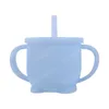 Bicchieri per bibite da 200 ml Bicchieri per bibite in silicone per bambini piccoli Bambini con tazza a tenuta stagna in silicone Sippy