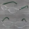 Säljer Rimless Metal Genomefter Avtagbara ramar Designer 1164 Korn Micro-Paved Diamond Set Eyewear Plank Optiska Män Kvinnor 18K Guldglasögon Framlös Ram