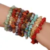 15 Color Natural Gem Stone Bracelet Irregular Crystal Stretch Chip beads Nuggets Bracelets Bangles Quartz Wristband For Women