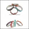 Joyas de brazaletes de brazaletes 2021 Mujeres Fashion Classic Pulsera de aleación elástica con Mticolor Crystal Drop entrega DH2SF