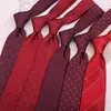 Bow Ties Sitonjwly Zipper Lazy Tie For Mens Wine Red Formal Wear Business Suit Jacquard Slips Men's Wedding Party Tiesbow Emel22