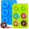 6 holes siliconenvorm voor bakpan gebak en bakkerij accessoires cake tools donut mold candy bakeware maken chocolade donut mallen