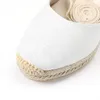 Sandalias de cuña de plataforma de tacón de alpargata de verano para mujer Correa de hebilla de tobillo Zapatos de punta cerrada con cordones de goma 210306