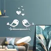 Miroirs 1 pièces autocollant mural miroir acrylique autocollants de carreaux d'animaux décalcomanie maison salon décor accessoires pour décor 26 29cmmiroirs