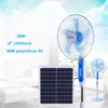 Solar Fan Rechargeable Standing Fan 12 inch 16 inch Portable Wireless AC Solar Panel Dual Charger for Outdoor Camping Fishing Indoor Household