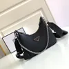 7A Designer bags 1BH204 Nylon Hobo Chain bag Top Quality One Shoulder Messenger Underarm Handbag Triad Bag Genuine Leather Lady Fashion Classic Canvas 2023 New