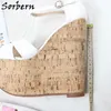 Sorbern, sandalias blancas de charol, cuñas de tacón alto, zapatos de verano para mujer, plataformas, tacones fetiche, tacón cubierto, colores personalizados