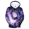 Anime gra Genshin Impact Hoodies 3D Print Streetwear Raiden Shogun Men Men Men Casual Bluza z kapturem Tops Men Coating Y220713