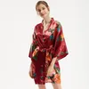 Dames slaapkleding dames sexy mini dames huiskleding print bruid bruid gewaad kimono badjas over maat intieme lingerie halve mouw