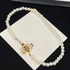 Women Fashion Necklace Pearl Necklaces Designer Jewelry Womens Bee Neck Chain Luxury Accessories Ladies Letters Gold For Gifts D225313F