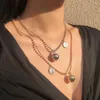 Ästhetische Mode-Halskette mit mehrschichtigen kubanischen Gliedern im Großhandel für Frauen, y2k, Engelskreuz, Silber, Charms, Punk, Grunge, Hip Hop, Schmuck, Accessoires, Geburtstagsgeschenke, Damen