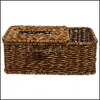 Tissue Boxes Napkins Table Decoration Accessories Kitchen Dining Bar Home Garden 1Pc Hand-Woven Napkin Box Creative Holder Natural Storag