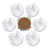 Ceramic Marble Coaster Insulation Cup Pads 6PCS Absorbent Mats With Holder Kitchen Tabletop Protection
