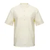 Men Linen Shirts Short Sleeve Breathable Men's Baggy Casual Slim Fit Solid Cotton Mens Pullover Tops Blouse 220504