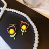 Серьги с серьгами люстра корейская тенденция 2022 г. Прекрасные цветы тульпа