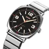 Armbandsur Luxury Quartz Watches Mens 30m vattentät datum Tid Lysande klockrörelse rostfritt stålband armbandsur relojwristwatches