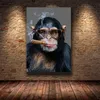Lustiges Affe-Zitronen-Gorilla-Tier-Leinwandgemälde, Poster und Drucke, Wandkunst, Bild für Wohnzimmer, Heimdekoration, Cuadros