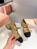 여자의 두꺼운 발 뒤꿈치 공식화 패션 진주 라운드 헤드 스팽글 신발 디자이너 댄스 특별 연회 파티 레이스 박스 35-40