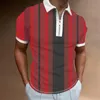 Força -Tarefa de Polos de Polos masculinos Primavera e Summer Men's Shirt Zipper 3D Impressão Digital Polca Top T para o homem 2022 Men's Men's Menmen's Mild22