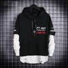 Autumn Men's Hoodie Sweatshirt Casual Black Hoodies Topps Techwear Hip Hop Harajuku Patchwork Japanese Streetwear Men 3xl 220809