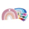 10 pièces arc-en-ciel anneaux de dentition pour bébés anneau de dentition en Silicone pour dents sucette chaîne accessoires soins des dents bébé douche cadeaux sans BPA 220407