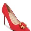 Sapatos de vestido de moda Ladies Casamento OL Red elegante Stiletto de mulheres solteiras de 9 cm de altura
