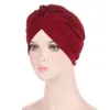 Nieuwe Hijab Chemo Cancer Beanies Turbans hoeden vaste kleurdop gedraaide haarkap kopscherm tulband hoofddeksels voor vrouwen