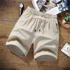 100 Cotton Shorts Men Summer Solid Casual Short Homme Brand Beach Linen Boardshort Plus Size M 9XL 220722