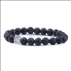 B￤rade str￤ngar armband smycken svart lava sten tr￤d i liv p￤rlor v￤ver diy aromaterapi eterisk olja diffusor armband stretch yoga dr