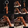 Vintage Dragon Keychains Men Key Chain Car Holder Ring Jewelry Handmade Cylinder Pendant Wood Gift High End Keychain Drop Delivery 2021 Fash