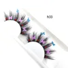 Gekleurde faux 3D mink wimpers vlinder valse wimper vol strip oog lashes extensie make -up