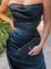 Casual Dresses Satin Bodycon Dress Women Summer Party Arrivals House Of Cb Green Celebrity Evening Club draped Dress