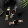 Нарученные часы роскошные квадратные циферблаты Quartz Watches для женщин из нержавеющей стали Магнитное платье браслета.