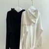 Projektant czarny biały balanciagas z kapturem Zagroczony vintage luksusowy moda jesienna zima nowa paryska mozaika bb trend z kapturem pluszowy luźny sweter dla kobiet.