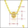 Pendentif Colliers Pendentifs Bijoux Mode Chanceux Perles 24K Or Couleur Collier 2Mm Eau Ondulation 18 Pouces F Dhiwb