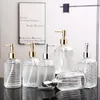 Dispenser di sapone liquido a pressione manuale in vetro di stoccaggio da 400 ml Bottiglie di stoccaggio di grande capacità antiscivolo per accessori per il bagno di casa CX220413