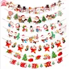 Decorações de Natal Cartoon Xmas Papai Noel Flags Pull Bandas Layout da sala pendurado Ornamentos coloridos Banner Party Pingente FestiveleChristmas