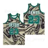 Film St Vincent Mary Irish Basketball LeBron James Jerseys 23 Marble Crown High School Hiphop Team Color Green Brown Hip Hip Adembullen Sport Uitstekende kwaliteit