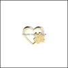 Jewelry Sier Gold Plated Color Love Heart Paw Lapel Pin Brooch Pet Mxhome Dhjsg