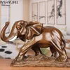 Feng Shui Elegante Elefante Resina Estátua Lucky Riqueza Figurine Artesanato Ornaments Presente Para Home Office Desktop Decoração 220329