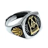 925 sterling Silver Masonic Faith Ring Domineering Retro Thai Silver Open Forme Tide Tide Mens Jewelry