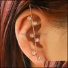 Andere oorbellen Sieraden Crystal Piercing Earring Fashion Pearl Cler Hook Women Girls Girls Wire Stud Sparkling K532 DHHJB