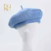 Nowe modne kobiety francuskie beret letni jeansowy kapelusz czapki lady retro czapki niebieskie czarne regulowane malarz Beanie J220722